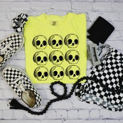 Skull Grid DTF Transfer