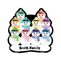 Alternative view of Snowman Family Ornament 10 (4 inch)