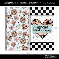 Alternative view of Spread Kindness Retro (Sublimation Wrap) 20 oz Skinny