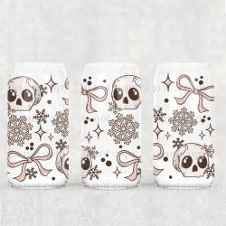 Winter Skulls UV DTF Can Wrap