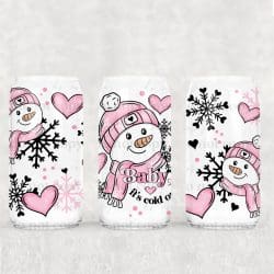 Baby It's Cold Outside UV DTF Glass Can Wrap