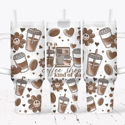 Coffee Shop UV DTF Tumbler Wrap 40oz