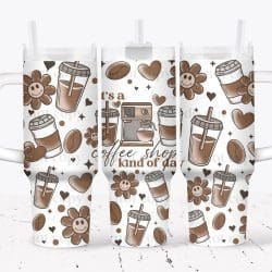 Coffee Shop UV DTF Tumbler Wrap 40oz