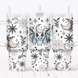 Winter Bat UV DTF Tumbler Wrap 40oz