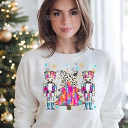 Bright Tree And Nutcracker DTF Transfer