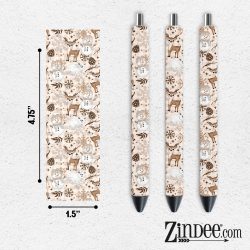 Checkered Winter Animals VINYL Pen Wrap