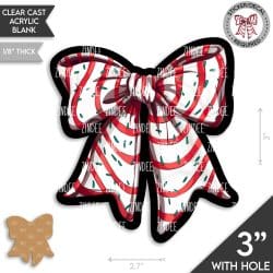 Christmas Tree Cake Bow Acrylic Blank- Sticker- UV DTF (3 inch) - Image 2
