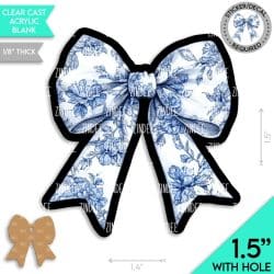Alternative view of Flower Bow Acrylic Blank- Sticker- UV DTF (1.5 inch)