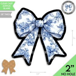 Alternative view of Flower Bow Acrylic Blank- Sticker- UV DTF (2 inch) NO HOLE