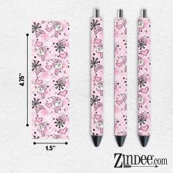 Pink Snowmen VINYL Pen Wrap