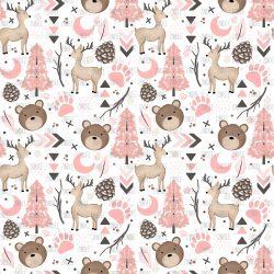 Pink Woodland seamless (vinyl)