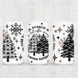 Winter Things UV DTF Glass Can Wrap