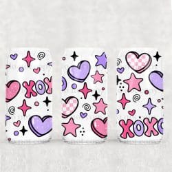XOXO Valentine Checker UV DTF Glass Can Wrap