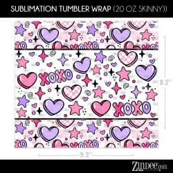 Alternative view of XOXO Valentines Checker (Sublimation Wrap) 20 oz Skinny