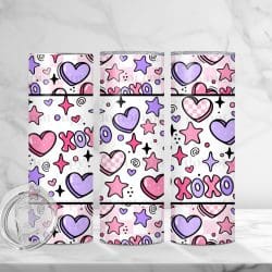 XOXO Valentines Checker (Sublimation Wrap) 20 oz Skinny