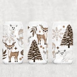 Winter Animals UV DTF Can Wrap