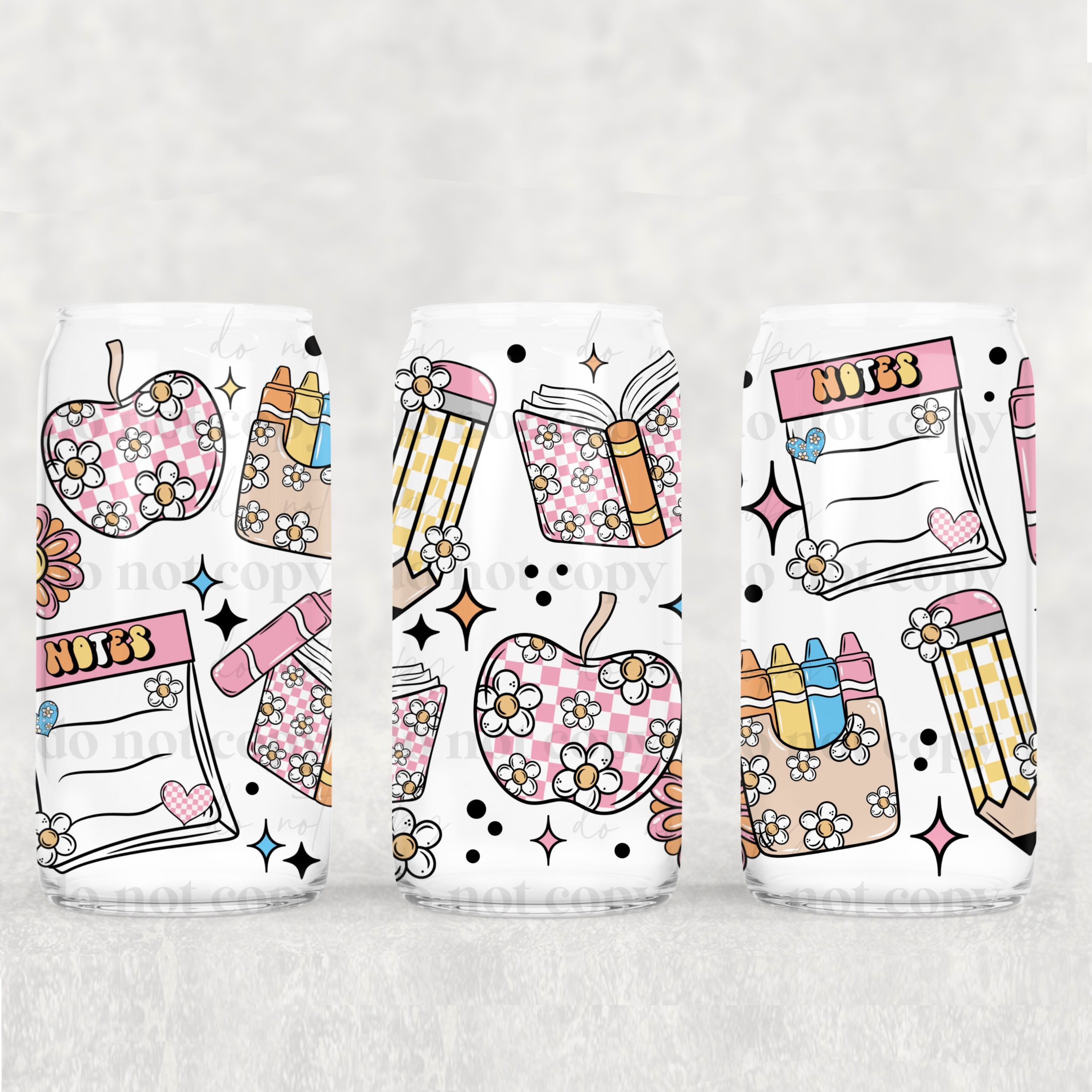 Teacher Collage UV DTF Can Wrap