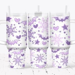 Purple Bats UV DTF Tumbler Wrap 40oz