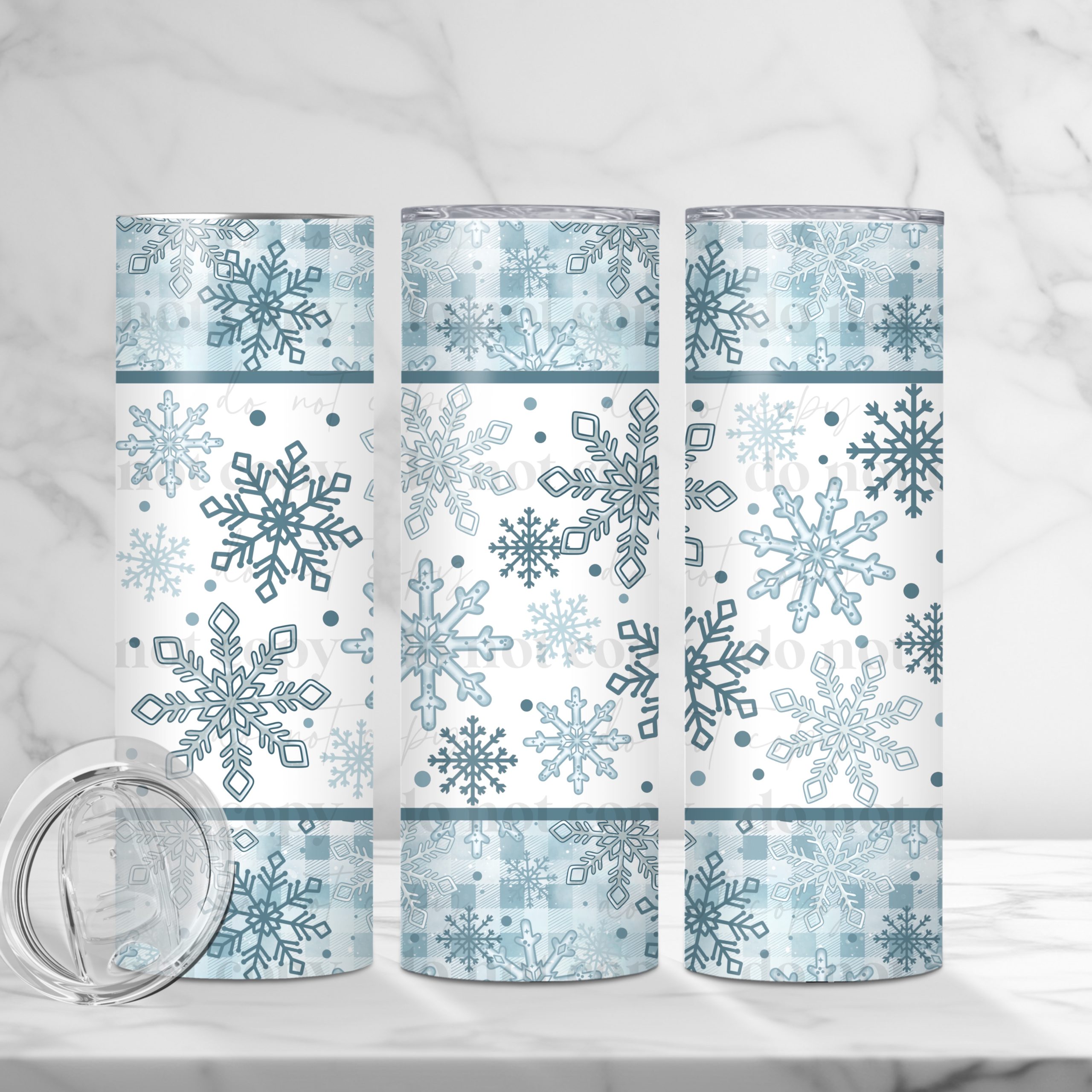 Blue Snowflake (Sublimation Wrap) 20 oz Skinny