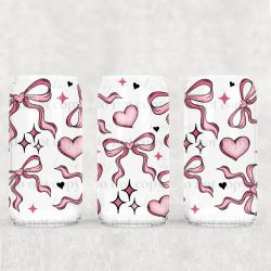 Heart Bows UV DTF Can Wrap
