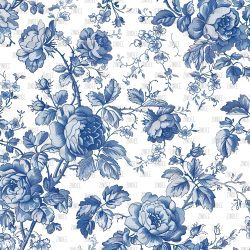 Blue Vintage Floral (vinyl)