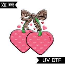 Cherry Hearts UV DTF Decal (matches acrylic blank)