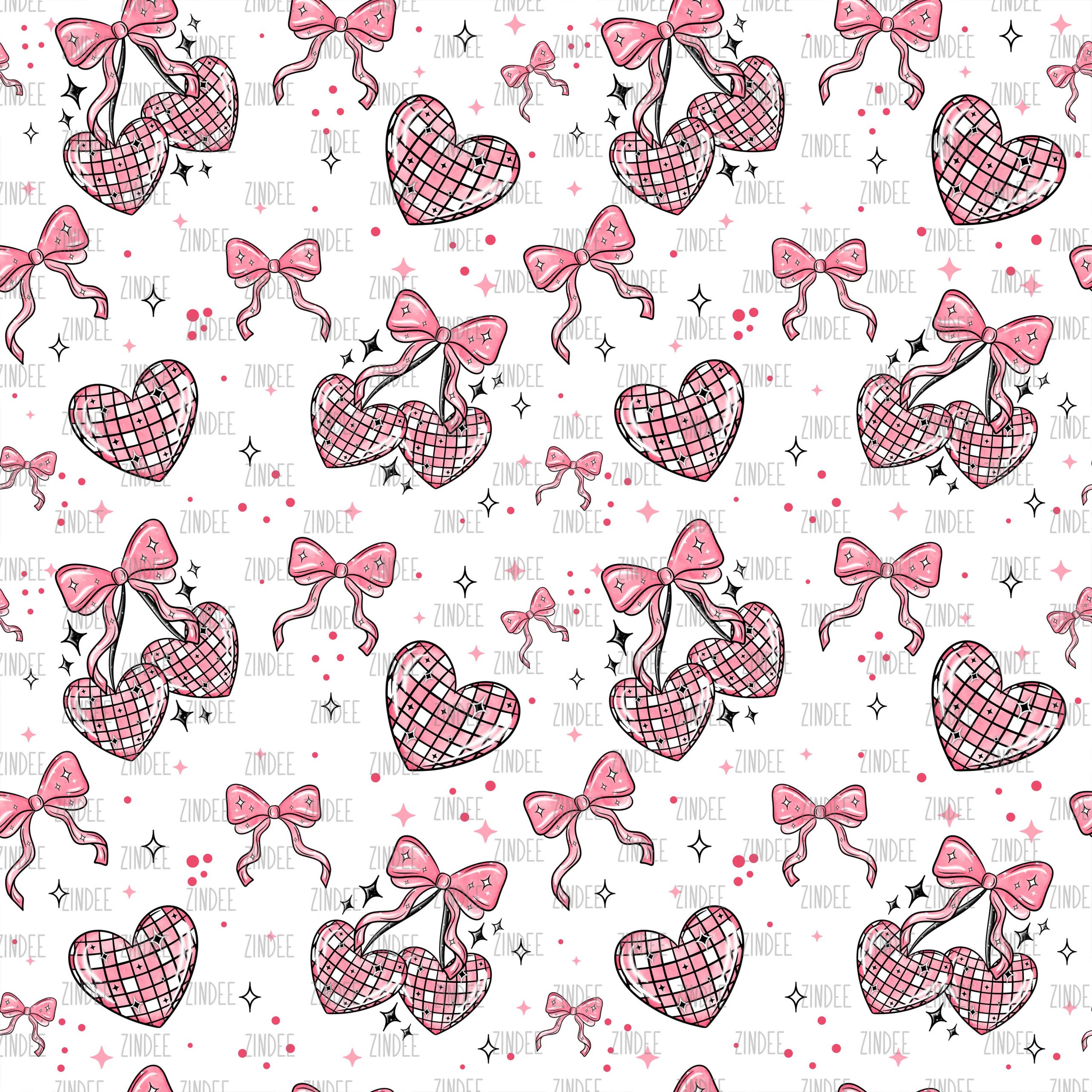 Disco Cherry Hearts seamless (vinyl)