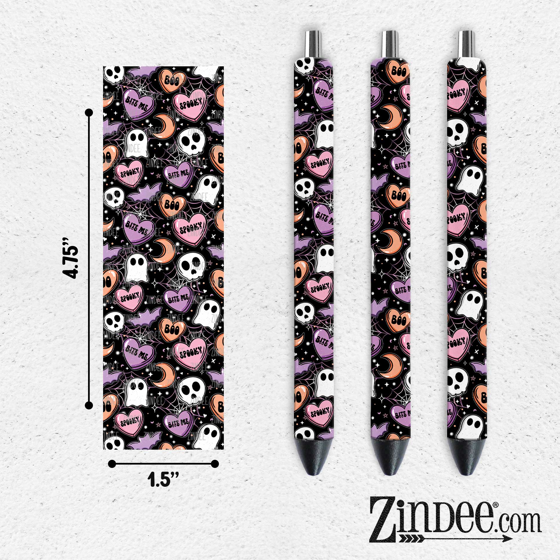 Ghost Spooky Valentines Day VINYL Pen Wrap
