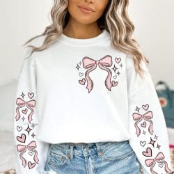 Girly Bow DTF Transfer (w/optional sleeve design)