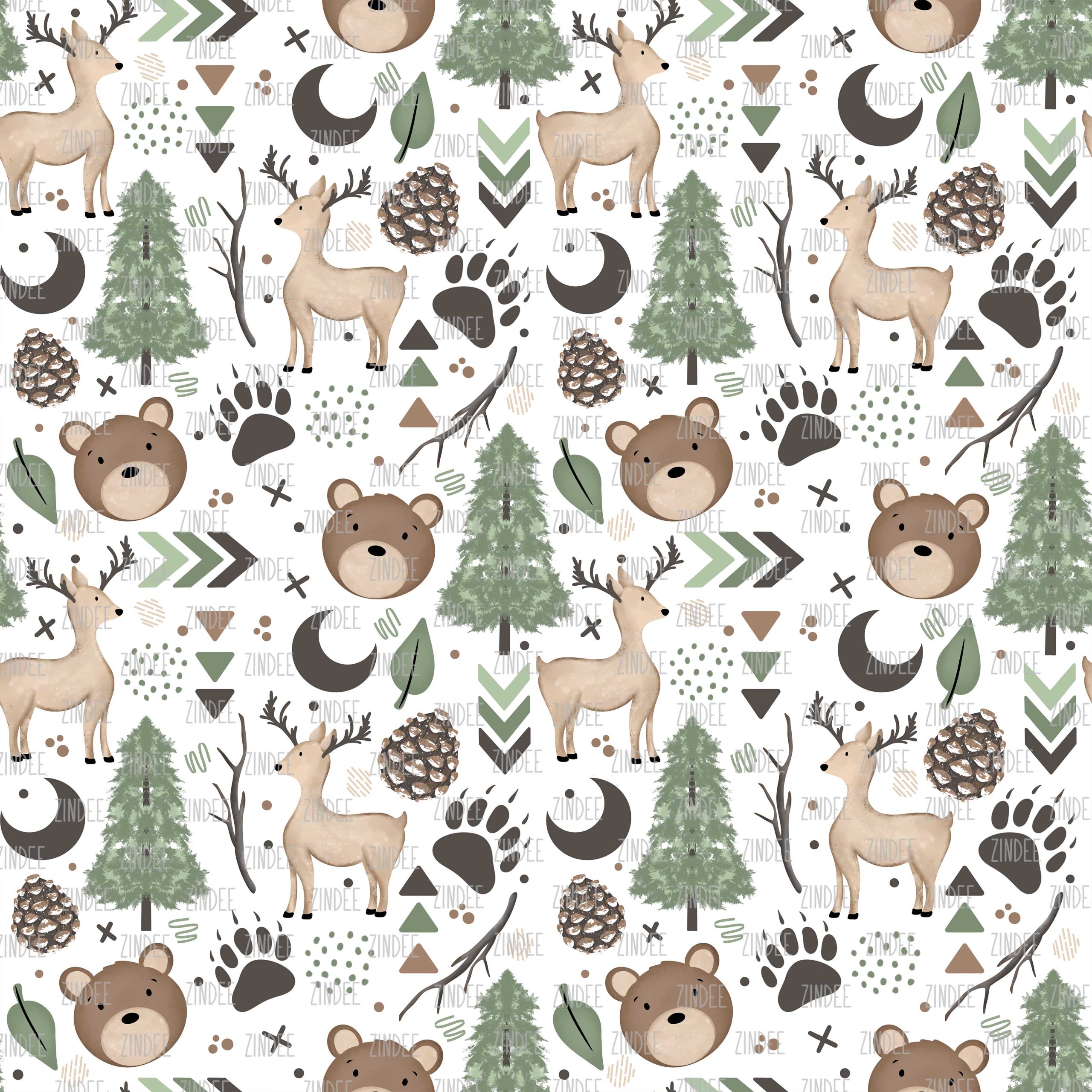 Green Woodland seamless (vinyl)