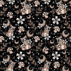 Mushroom Raccoon seamless (vinyl)