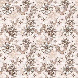 Neutral Floral Bat seamless (vinyl)