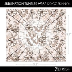 Alternative view of Neutral Floral Bat (Sublimation Wrap) 20 oz Skinny