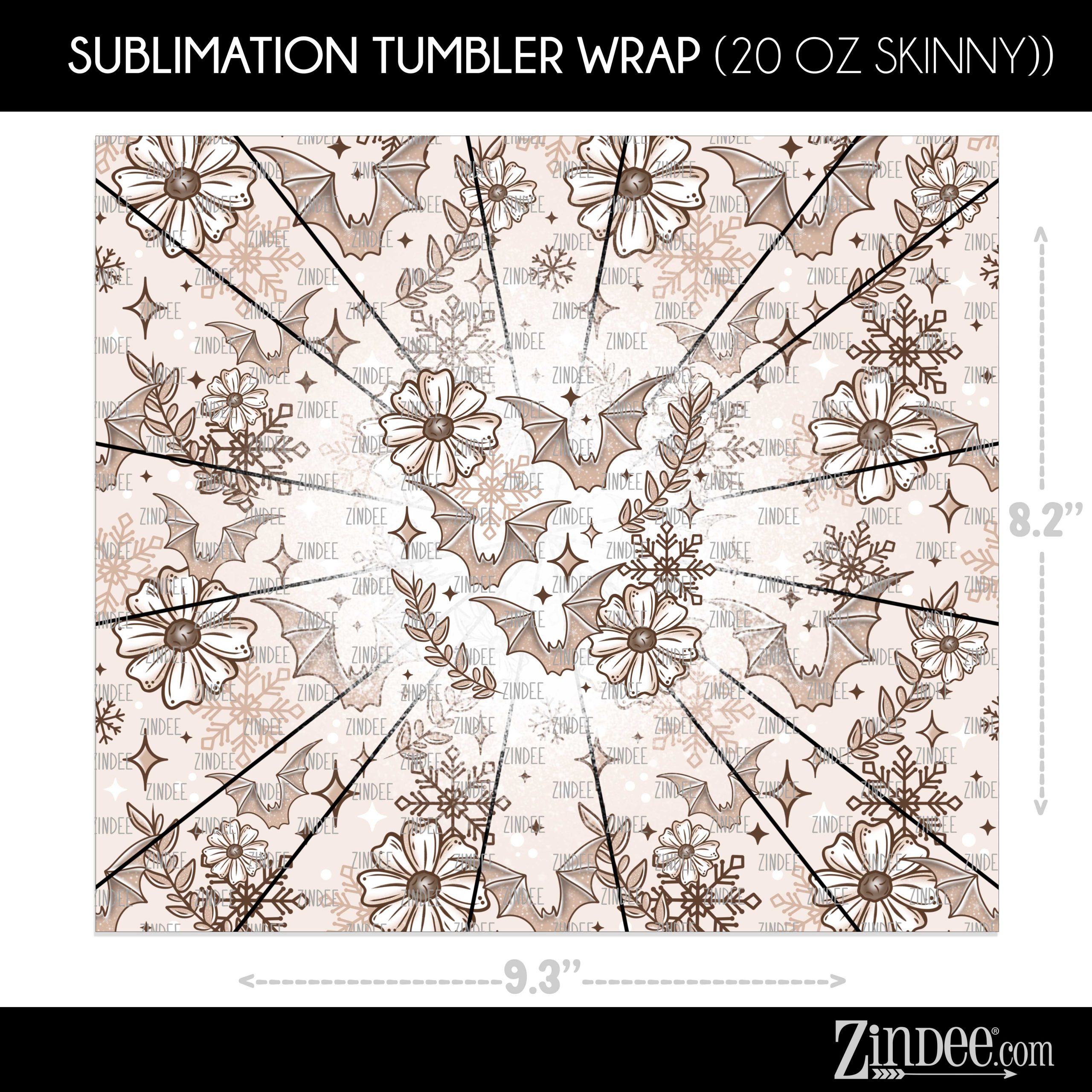 Neutral Floral Bat (Sublimation Wrap) 20 oz Skinny - Image 2