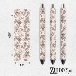 Neutral Floral Bats VINYL Pen Wrap