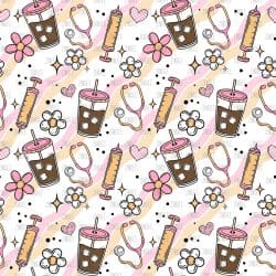 Nurse Iced Coffee seamless (Sublimation Sheet)