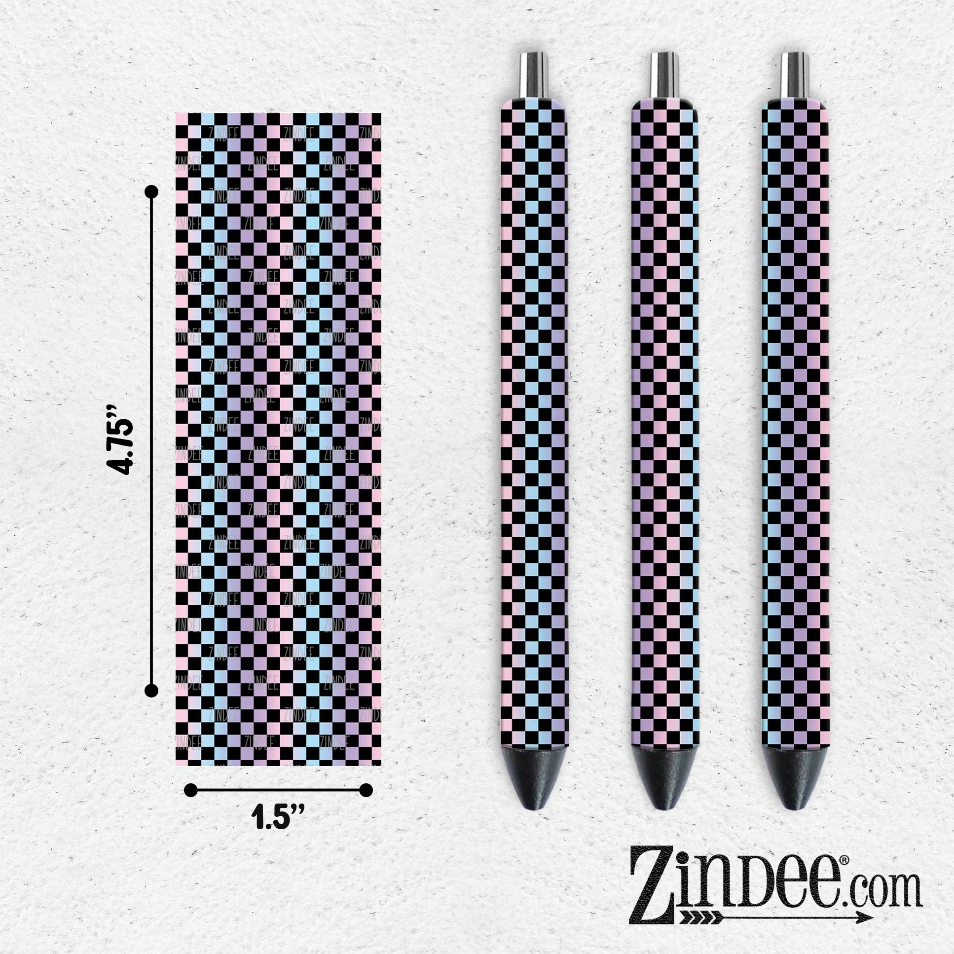 Ombre Pastel Checkers VINYL Pen Wrap