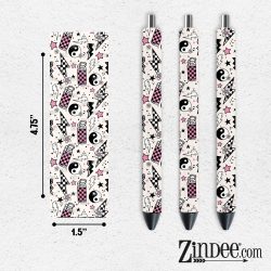 Pink Checker Tumbler VINYL Pen Wrap