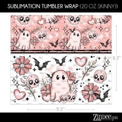 Alternative view of Pink Ghostie (Sublimation Wrap) 20 oz Skinny