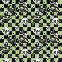 Snakes And Skulls Checkers seamless (vinyl)