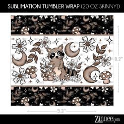Alternative view of Stay Wild Raccoon (Sublimation Wrap) 20 oz Skinny