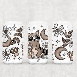 Stay Wild Raccoon UV DTF Can Wrap