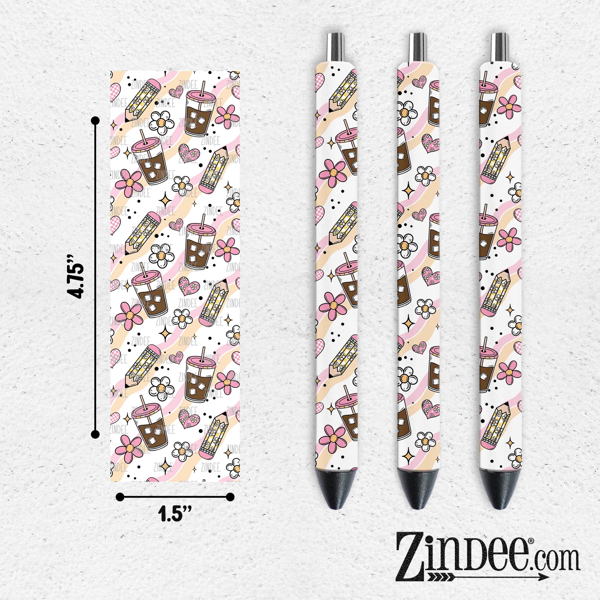 Teacher Iced Coffee VINYL Pen Wrap