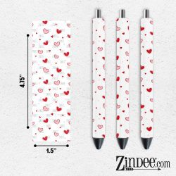 Valentine Simple Hearts VINYL Pen Wrap