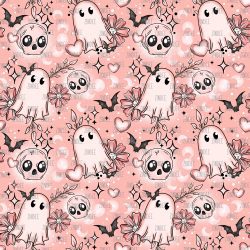 Valentines Day Ghost seamless (vinyl)