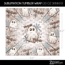 Alternative view of Winter Snowflake Ghost (Sublimation Wrap) 20 oz Skinny