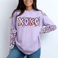 XOXO Flowers DTF Transfer (w/optional sleeve design)
