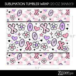 Alternative view of XOXO Flowers (Sublimation Wrap) 20 oz Skinny