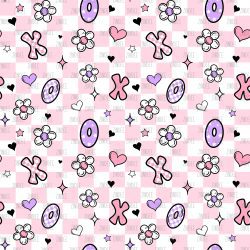XOXO Pink Checkers seamless (vinyl)