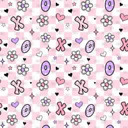 XOXO Pink Checkers seamless (vinyl)